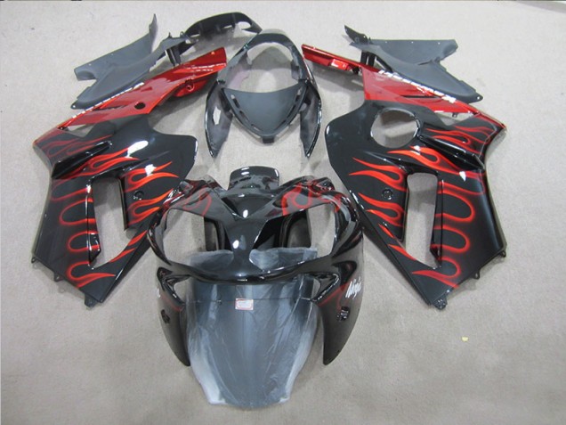 Cheap 2007-2008 Black Red Flame Kawasaki ZX6R Replacement Fairings UK Cheap 2007-2008 Black Red Flame Kawasaki ZX6R Replacement Fairings UK
