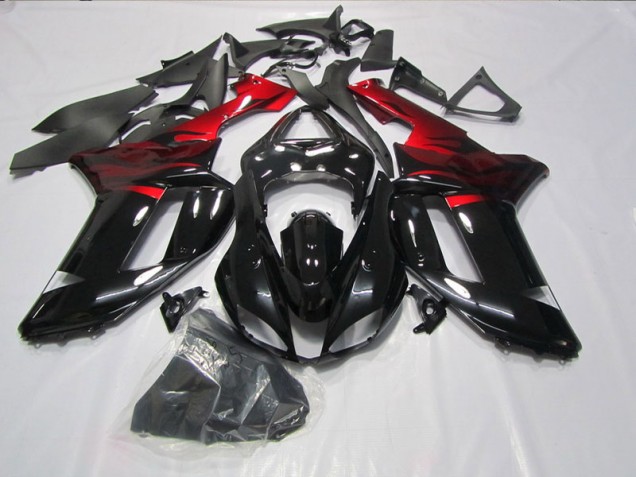 Cheap 2007-2008 Black Red Kawasaki ZX6R Motorcycle Fairings Kit UK Cheap 2007-2008 Black Red Kawasaki ZX6R Motorcycle Fairings Kit UK
