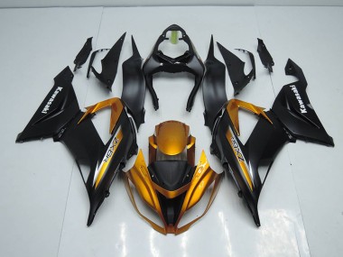 Cheap 2013-2018 Black Gold Kawasaki ZX6R Motor Bike Fairings UK