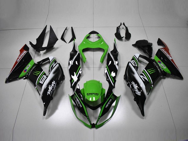 Cheap 2013-2018 Green Black White Kawasaki ZX6R Motorcycle Bodywork UK Cheap 2013-2018 Green Black White Kawasaki ZX6R Motorcycle Bodywork UK