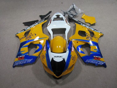 Cheap 2003-2004 Yellow Blue Corona Extra Suzuki GSXR1000 Motorcycle Fairing Kit UK