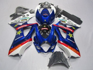 Cheap 2007-2008 Blue Red Rockstar Suzuki GSXR1000 Motorbike Fairing Kits UK