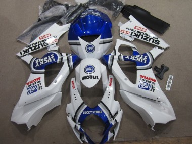 Cheap 2007-2008 White Blue Lucky Strike Red Motul Suzuki GSXR1000 Moto Fairings UK