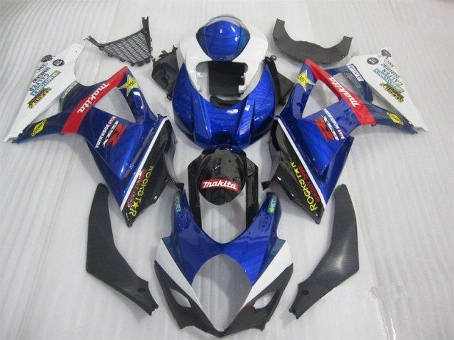 Cheap 2007-2008 Blue Black Rockstar Suzuki GSXR1000 Bike Fairings UK
