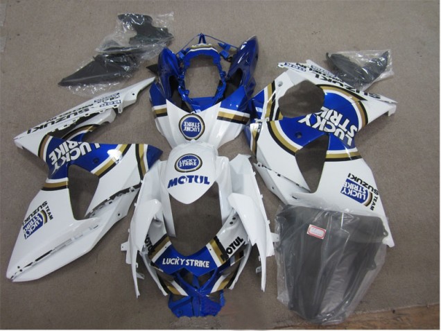 Cheap 2009-2016 White Lucky Strike Blue Motul Suzuki GSXR1000 Motorcylce Fairings UK