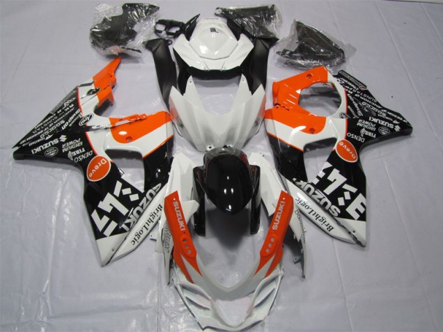 Cheap 2009-2016 White Black Orange Bright Logic Suzuki GSXR1000 Motor Bike Fairings UK