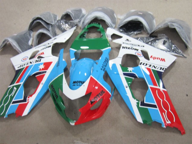 Cheap 2001-2003 Blue Green White Motul Suzuki GSXR600 Motorcycle Bodywork UK Cheap 2001-2003 Blue Green White Motul Suzuki GSXR600 Motorcycle Bodywork UK