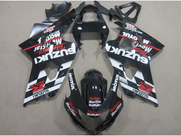 Cheap 2004-2005 Black Red Telefumia Movistar Suzuki GSXR600 Motorbike Fairing UK
