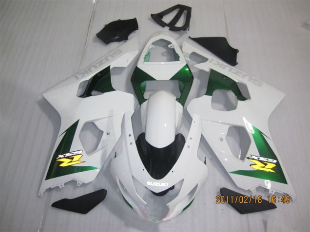 Cheap 2004-2005 White Green Suzuki GSXR600 Motorbike Fairing Kits UK