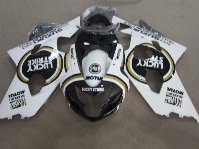Cheap 2004-2005 Black White Lucky Strike Motul Suzuki GSXR600 Motorcycle Fairings Kits UK Cheap 2004-2005 Black White Lucky Strike Motul Suzuki GSXR600 Motorcycle Fairings Kits UK