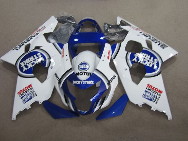 Cheap 2004-2005 Blue White Lucky Strike Motul Suzuki GSXR600 Moto Fairings UK Cheap 2004-2005 Blue White Lucky Strike Motul Suzuki GSXR600 Moto Fairings UK