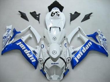 Cheap 2006-2007 White Blue Jordan Suzuki GSXR600 Motorcycle Fairings Kit UK