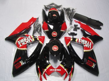 Cheap 2006-2007 Black Red Lucky Strike Motul Suzuki GSXR600 Bike Fairing Kit UK