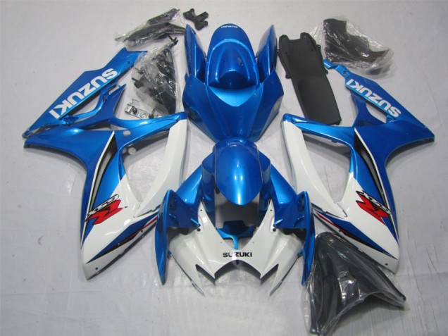 Cheap 2006-2007 Blue White Suzuki GSXR600 Motorbike Fairing Kits UK Cheap 2006-2007 Blue White Suzuki GSXR600 Motorbike Fairing Kits UK