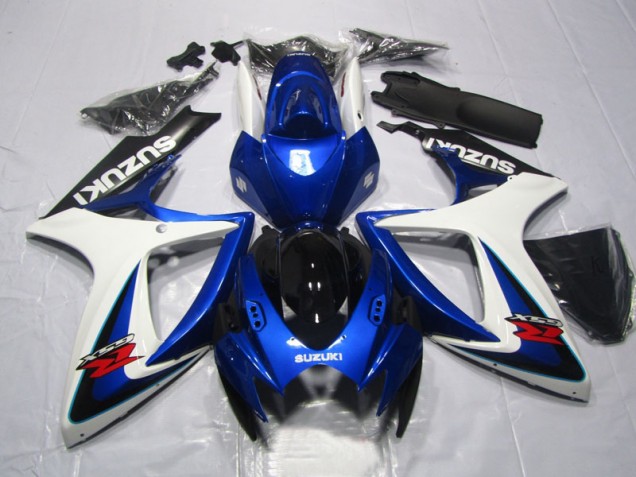 Cheap 2006-2007 Blue White Suzuki GSXR600 Motorcycle Fairings Kits UK Cheap 2006-2007 Blue White Suzuki GSXR600 Motorcycle Fairings Kits UK