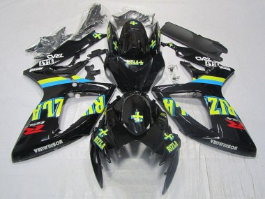 Cheap 2006-2007 Black Yellow Rizla Suzuki GSXR600 Moto Fairings UK
