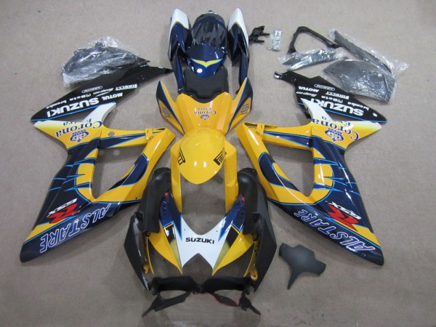 Cheap 2008-2010 Blue Yellow Corona Extra Suzuki GSXR600 Motor Bike Fairings UK