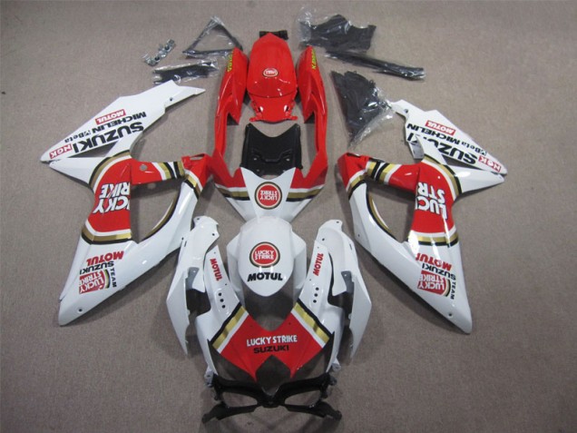 Cheap 2008-2010 White Lucky Strike Red Motul Suzuki GSXR600 Motorbike Fairing UK Cheap 2008-2010 White Lucky Strike Red Motul Suzuki GSXR600 Motorbike Fairing UK