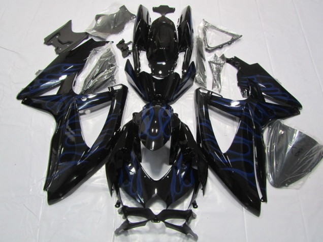 Cheap 2008-2010 Black Blue Flame Suzuki GSXR600 Bike Fairing UK Cheap 2008-2010 Black Blue Flame Suzuki GSXR600 Bike Fairing UK