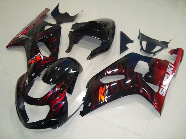 Cheap 2001-2003 Black Red Flame Suzuki GSXR750 Bike Fairing Kit UK Cheap 2001-2003 Black Red Flame Suzuki GSXR750 Bike Fairing Kit UK