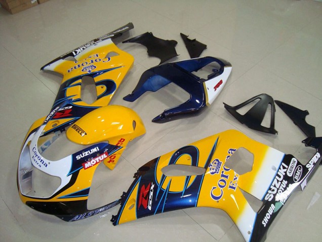 Cheap 2001-2003 Yellow Blue Corona Extra Motul Suzuki GSXR750 Motorcycle Fairings Kits UK Cheap 2001-2003 Yellow Blue Corona Extra Motul Suzuki GSXR750 Motorcycle Fairings Kits UK