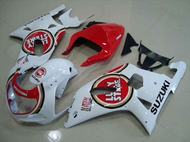 Cheap 2001-2003 Red White Lucky Strike Suzuki GSXR750 Motorcyle Fairings UK Cheap 2001-2003 Red White Lucky Strike Suzuki GSXR750 Motorcyle Fairings UK