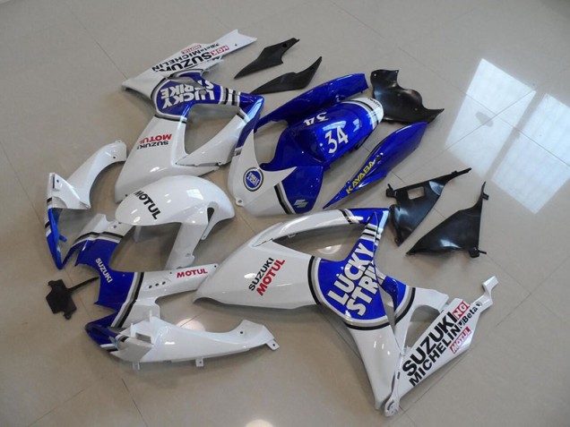 Cheap 2006-2007 Blue White Lucky Strike Motul 34 Suzuki GSXR750 Motorcycle Fairing Kit UK Cheap 2006-2007 Blue White Lucky Strike Motul 34 Suzuki GSXR750 Motorcycle Fairing Kit UK