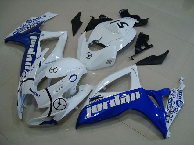 Cheap 2006-2007 Blue White Jordan Suzuki GSXR750 Motorcycle Fairings Kits UK Cheap 2006-2007 Blue White Jordan Suzuki GSXR750 Motorcycle Fairings Kits UK