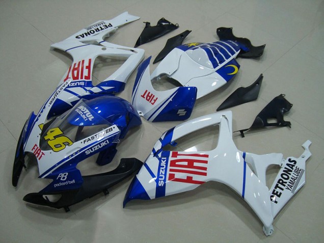 Cheap 2006-2007 Blue White Fiat 46 Suzuki GSXR750 Moto Fairings UK Cheap 2006-2007 Blue White Fiat 46 Suzuki GSXR750 Moto Fairings UK