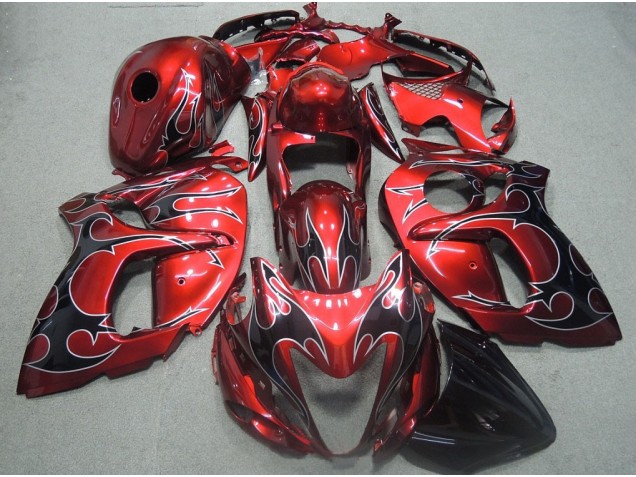 Cheap 2008-2019 Red Black Flame Suzuki GSXR1300 Hayabusa Motorcyle Fairings UK Cheap 2008-2019 Red Black Flame Suzuki GSXR1300 Hayabusa Motorcyle Fairings UK