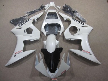 Cheap 2003-2005 White with Black Decal Yamaha YZF R6 Bike Fairings UK