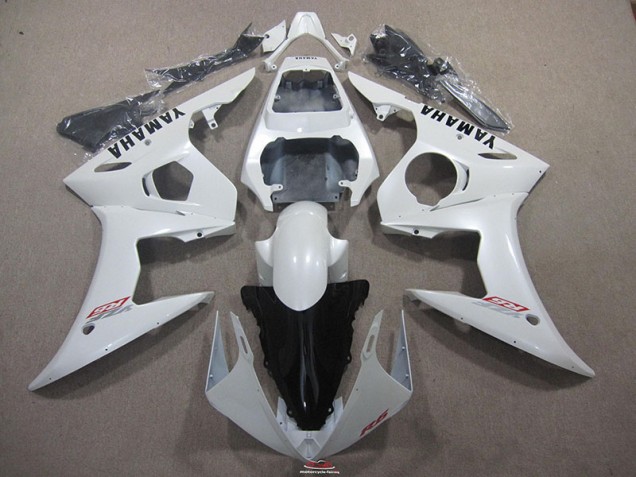 Cheap 2003-2005 White with Black Decal Yamaha YZF R6 Bike Fairings UK Cheap 2003-2005 White with Black Decal Yamaha YZF R6 Bike Fairings UK