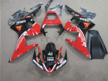 Cheap 2003-2005 Red Black Santander Yamaha YZF R6 Motorcycle Replacement Fairings UK
