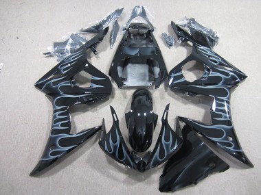 Cheap 2003-2005 Black with Flame Yamaha YZF R6 Motorcyle Fairings UK