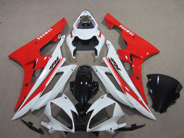 Cheap 2006-2007 White Black Red Yamaha YZF R6 Replacement Motorcycle Fairings UK Cheap 2006-2007 White Black Red Yamaha YZF R6 Replacement Motorcycle Fairings UK