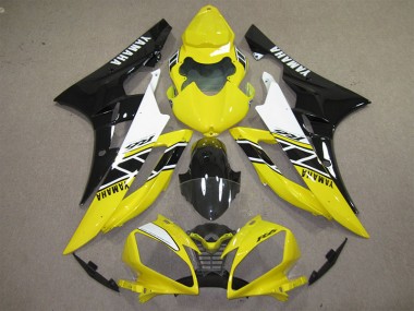 Cheap 2006-2007 Yellow Black Decal Yamaha YZF R6 Motorcycle Fairings Kits UK