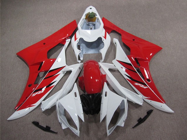 Cheap 2006-2007 Red White Yamaha YZF R6 Motorcycle Replacement Fairings UK Cheap 2006-2007 Red White Yamaha YZF R6 Motorcycle Replacement Fairings UK