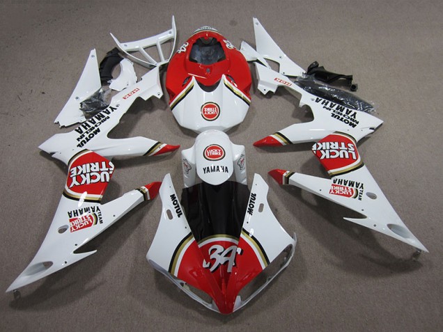 Cheap 2008-2016 Red White Lucky Strike Yamaha YZF R6 Replacement Motorcycle Fairings UK Cheap 2008-2016 Red White Lucky Strike Yamaha YZF R6 Replacement Motorcycle Fairings UK